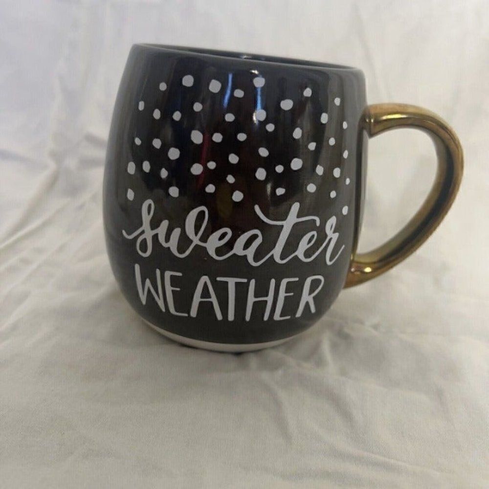 Sweater Weather Coffee Cup Mug Threshold Stoneware Brown Bronze Color 8oz Fall